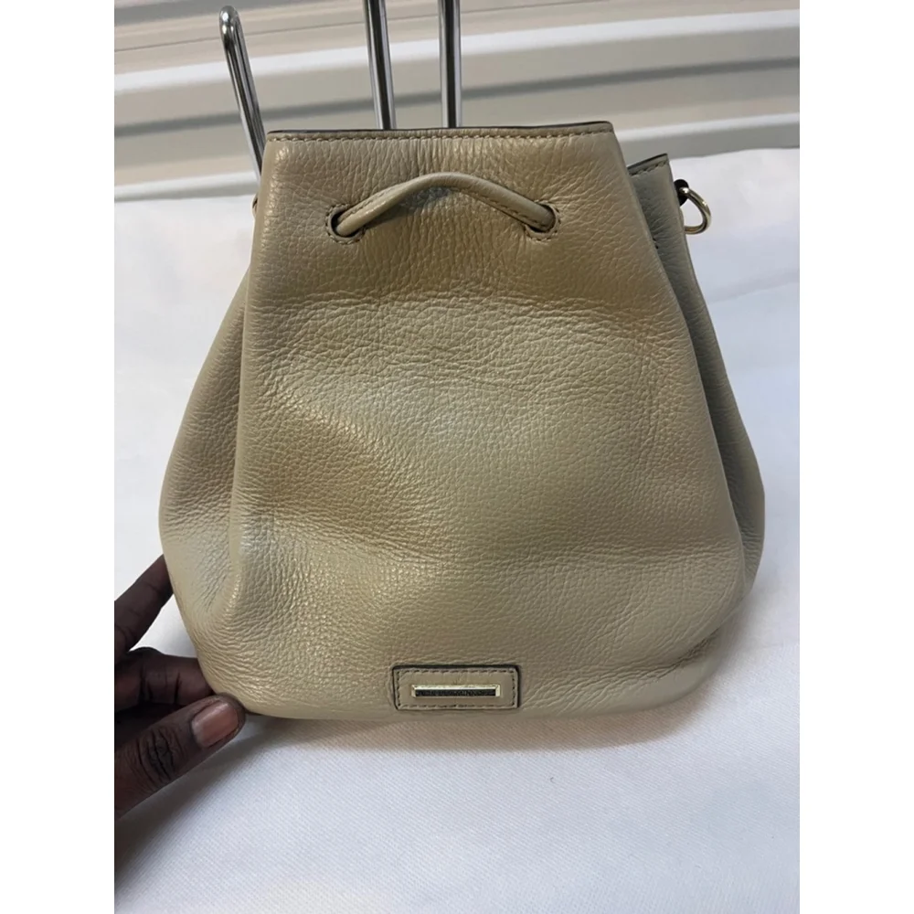 Rebecca Minkoff Studded Leather Bucket Bag green with Gold Tone Hardware